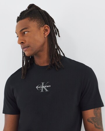 Calvin Klein Jeans Short Sleeve Micro Monologo T-Shirt - Black