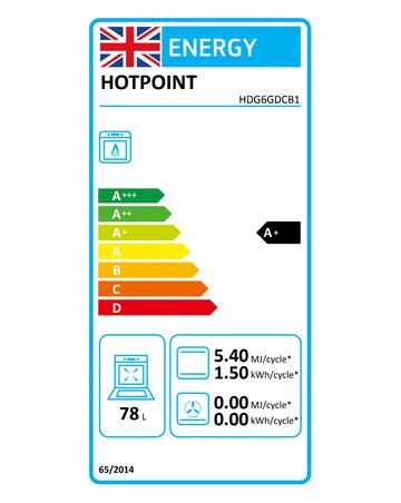 Hotpoint HDG6GDCB1 60cm Gas Double Cooker with Glass Lid - Black
