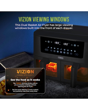 Tower T17151 Vortx Vizion Dual 8L Basket Digital Air Fryer