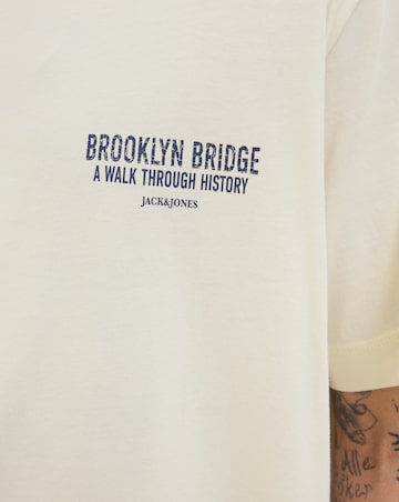 Jack & Jones Brooklyn Back Graphic T-Shirt - Cream