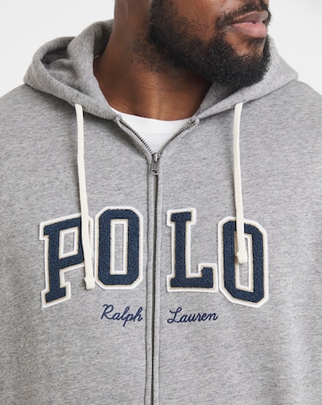 Polo Ralph Lauren Zip Through Logo Sweat - Dark Grey Marl