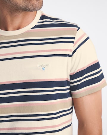 Barbour Short Sleeve Aickmen Tailored Striped T-Shirt - White