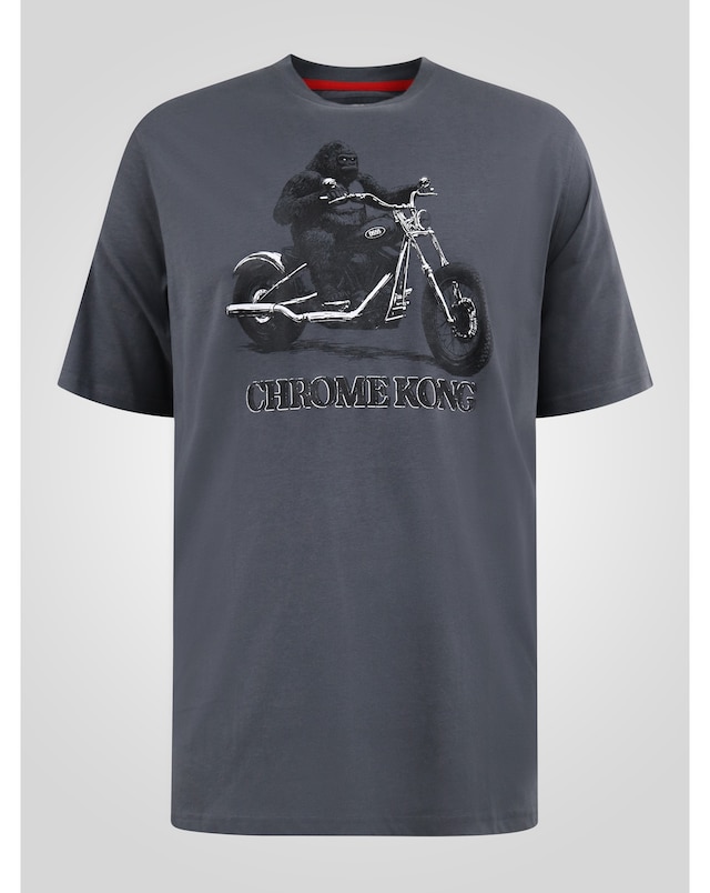 D555 Craig Gorilla Biker Printed Crew Neck T-shirt