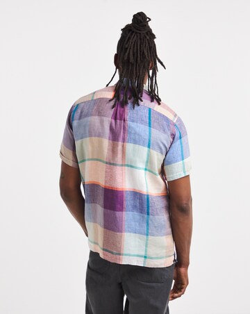 Barbour Bridford Short Sleeve Short Sleeve Checked Summer Fit Shirt - Mint Blue