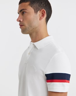 Tommy Hilfiger Short Sleeve Tape Polo - White