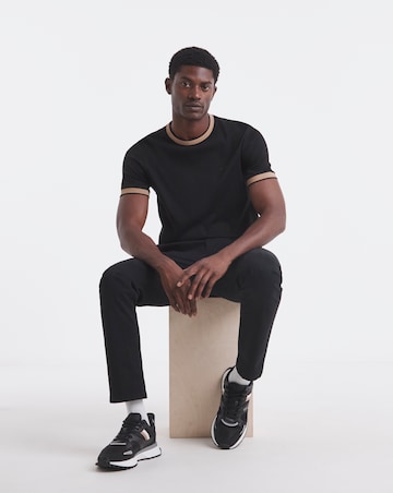 BOSS Short Sleeve Tipped Slim Fit T-Shirt - Black
