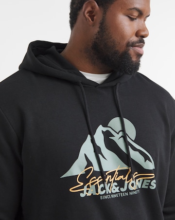 Jack & Jones Mountain Graphic Hoodie - Black