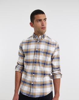 Tommy Hilfiger Long Sleeve Flannel Tartan Shirt - Beige