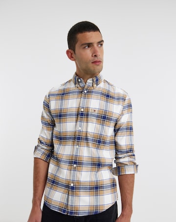 Tommy Hilfiger Long Sleeve Flannel Tartan Shirt - Beige