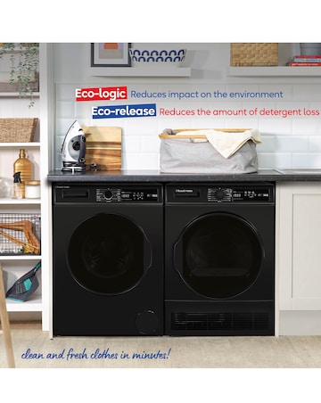 Russell Hobbs RH814W111B, 8kg, 1400rpm, Washing Machine - Black