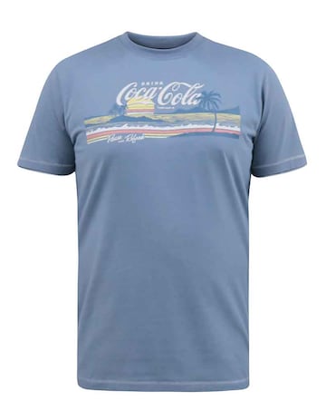 D555 Big And Tall Norfolk Official Coca-Cola Beach Scene Printed T-Shirt - Denim