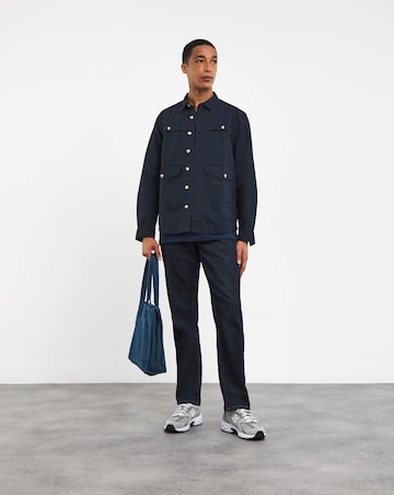Pure Cotton V-Neck T-Shirt Long- Navy