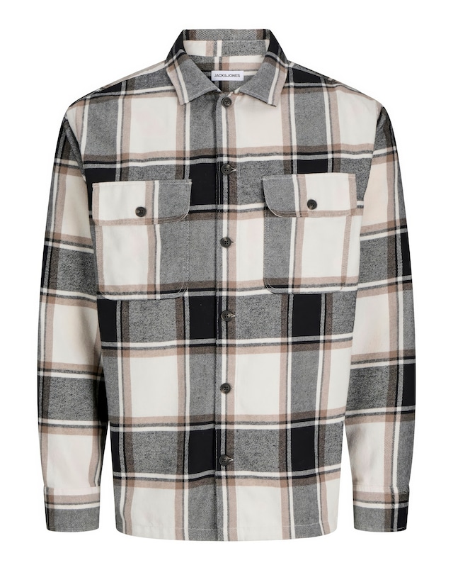 JACK & JONES Charge Checked Overshirt - Cream