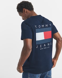 Tommy Jeans Short Sleeve Flag Backprint T-Shirt - Navy