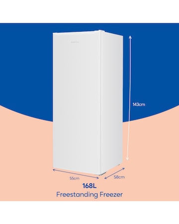 Russell Hobbs RH143FZ552E1W 143cm High Small Upright Freezer White + Install