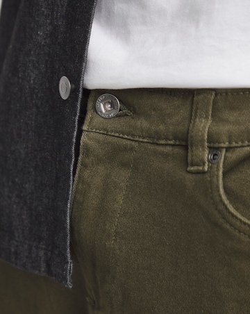 Khaki Straight Stretch Gabardine Jeans