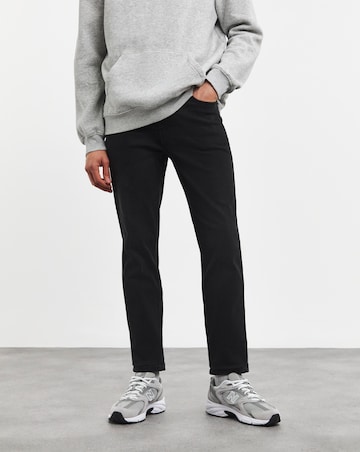 Tapered Fit Stretch Jeans Blackwash