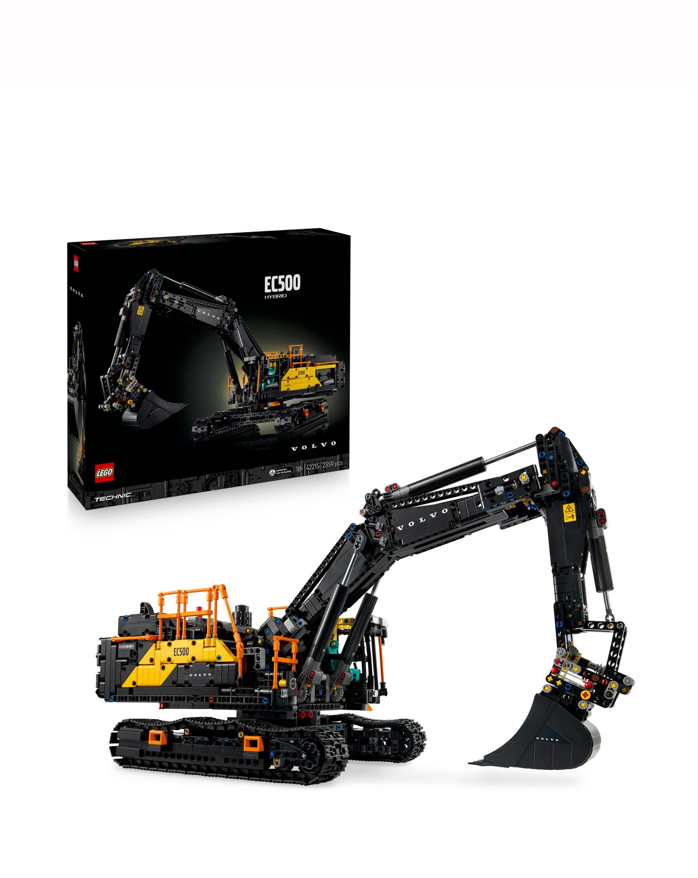 LEGO Technic Volvo EC500 Hybrid Excavator, Motorised Construction Vehicle 42215