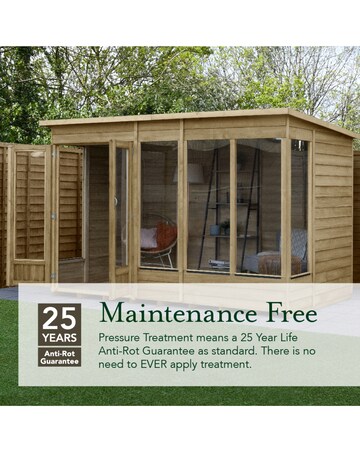 Forest 4LIFE Pent Summerhouse 6x4 - Double Door - 5 Window (Home Delivery)
