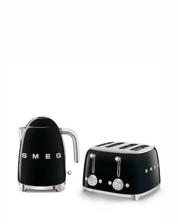 Smeg Kettle and 4 Slice Toaster Black