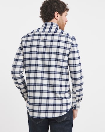 Tommy Hilifiger Long Sleeved Brushed Checked Shirt - Navy/ Ivory