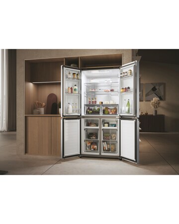 Haier Cube 83 HCR3818ENMG Total No Frost American Fridge Freezer - Silver