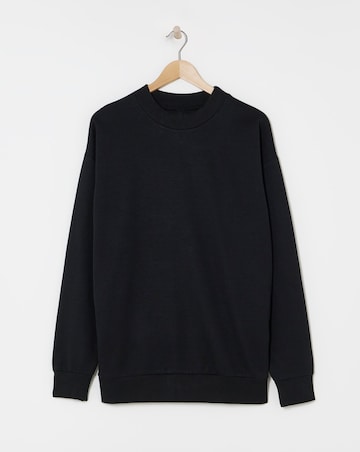Interlock High Neck Sweatshirt- Black