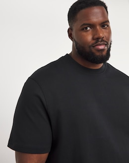 Relaxed Fit Interlock T-Shirt- Black