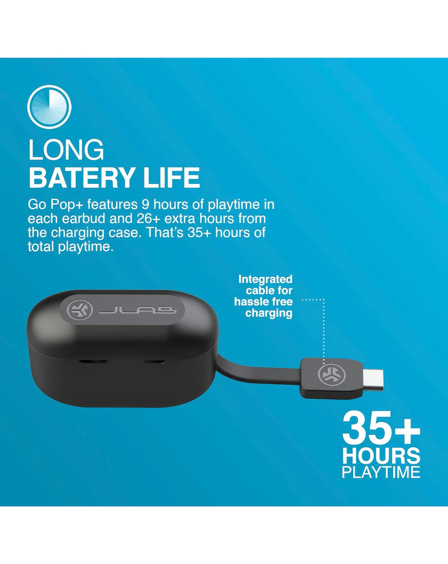 JLAB GO Air Pop True Wireless Earbuds Black Jacamo