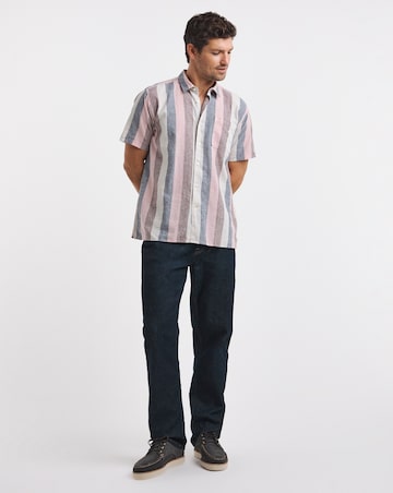 Barbour Portwell Short Sleeve Stripe Summer Fit Shirt - Pink