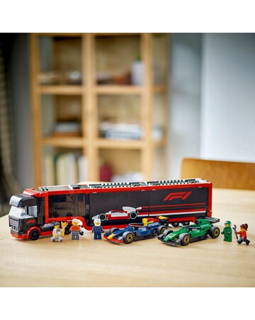 LEGO City F1 Truck with RB20 & AMR24 F1 Cars 60445