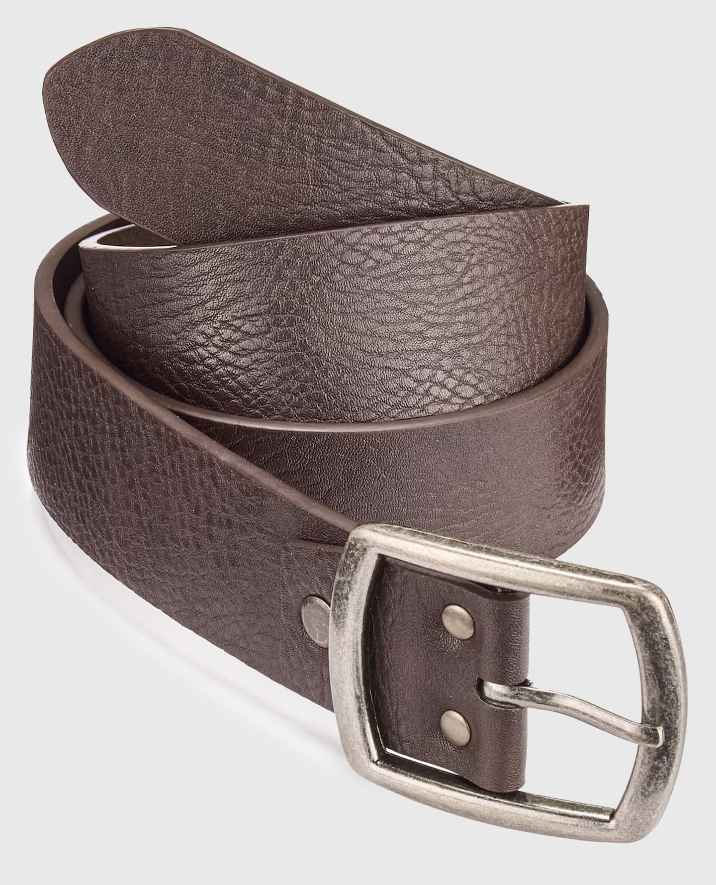 Brown belt with silver buckle