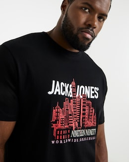 Jack &amp; Jones York Logo T-Shirt - Black