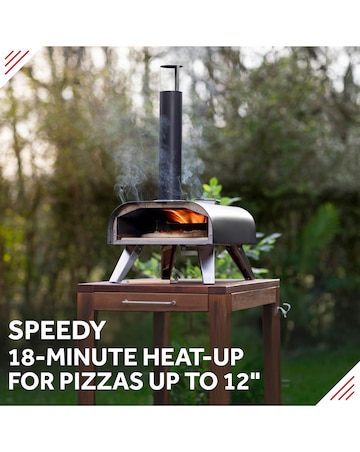 George Foreman 12" Black Wood Pellet Pizza Oven with Paddle & Carry Bag