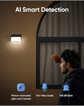 Eufy Outdoor Solar Panel Wall Light 2K No Fee Camera