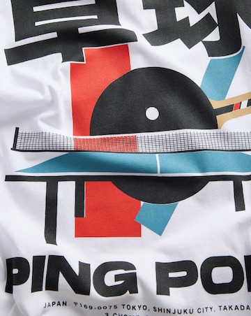 Jack & Jones Ping Pong Back Graphic T-Shirt - White