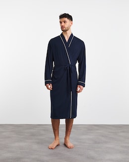 Classic Piped Jersey Dressing Gown