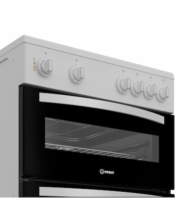 Indesit ITE6VMW 60cm Electric Twin Cooker with Ceramic Hob - White