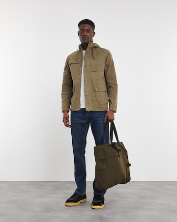 Khaki Hooded 4 Pocket Zip Up Jacket