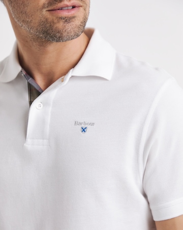 Barbour Short Sleeve Tartan Pique Polo Shirt - White