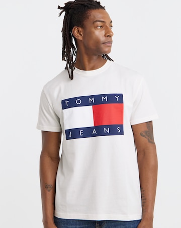 Tommy Jeans Short Sleeve Big Flag T-Shirt - White