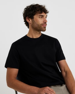 Folio Mercerised Supima T-Shirt- Black