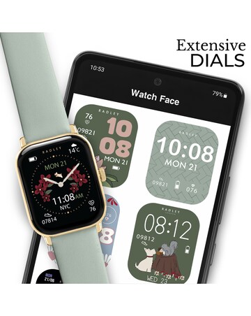 Radley Series 56 Dual Strap Smart Watch - Eucalptus Leather/Black Silicone