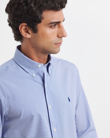 Polo Ralph Lauren Long Sleeve Stretch Poplin Shirt - Blue/White