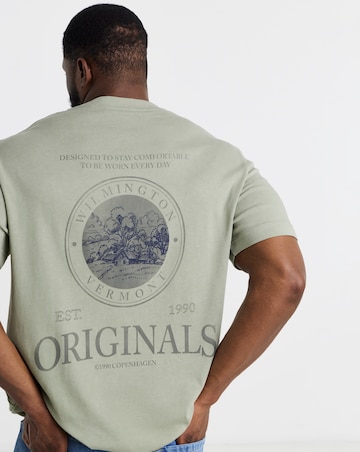 Jack & Jones Vermont Originals Back Graphic T-Shirt - Khaki