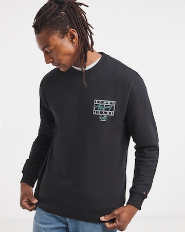 Tommy Jeans Signature Spray Back Print Sweat - Black