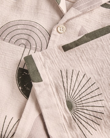 Jack & Jones Abstract Print Resort Shirt - Cream/Green