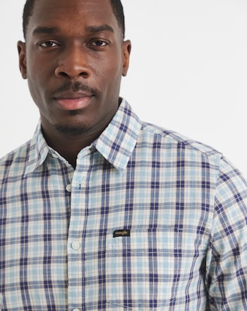 Wrangler Short Sleeve 1 Pocket Shirt - Blue