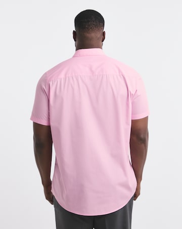 Pink Short Sleeve Formal Shirt Long