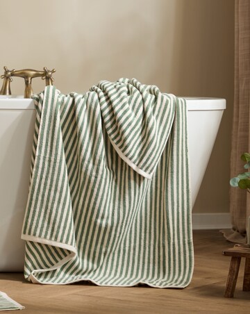 Yard Hebden Stripe Cotton Towel - Forest